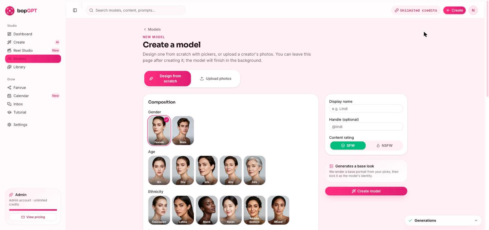 The two paths. Left button, always — Design from scratch.